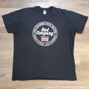 Rare 2019 Bad Company Line Up Concert Tour T Shirt XXL Union Jack Flag